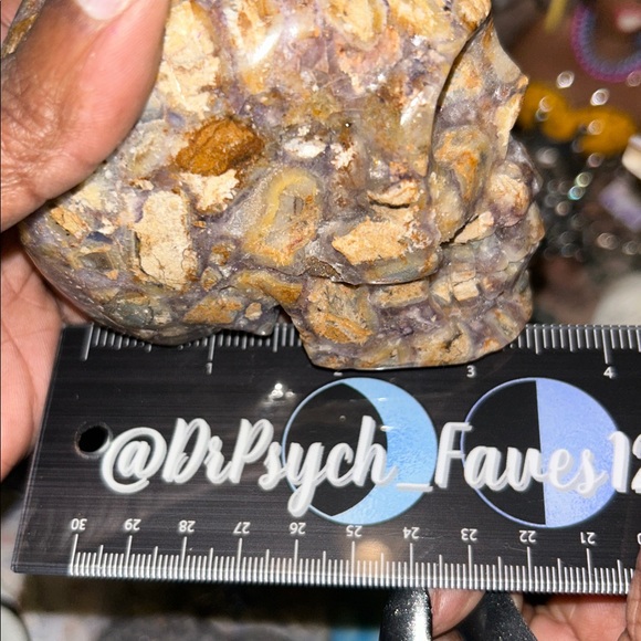 Natural Opalized Fluorite Root Stone Skull Custom - Picture 9 of 9